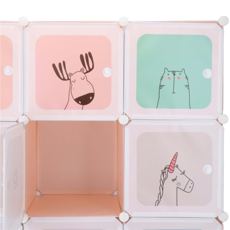 Dulap copii, modular cu 9 compartimente, PVC, 110x110x37 cm, multicolor [15]