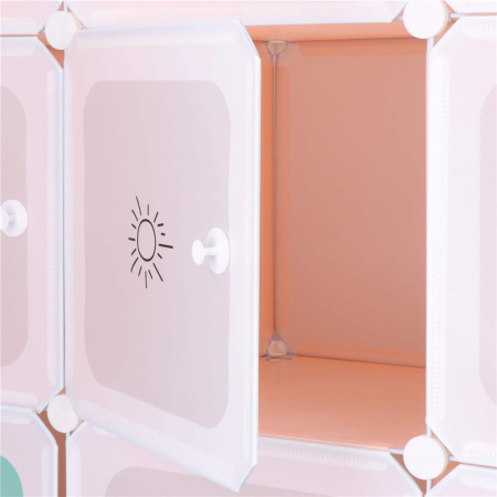 Dulap copii, modular cu 9 compartimente, PVC, 110x110x37 cm, multicolor [14]