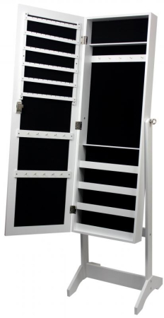 Dulap de toaleta cu oglinda si spatiu de depozitare bijuterii, 41x147cm, alb [8]