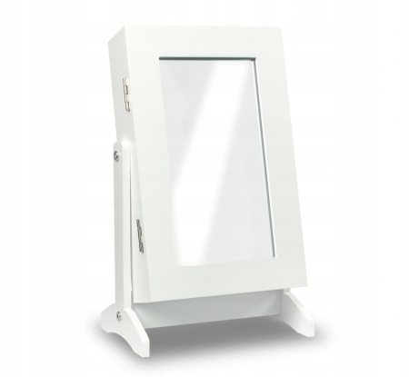 Disponibil livrare locker S - Dulapior de toaleta cu oglinda si spatiu de depozitare bijuterii, 21x36x15cm, alb