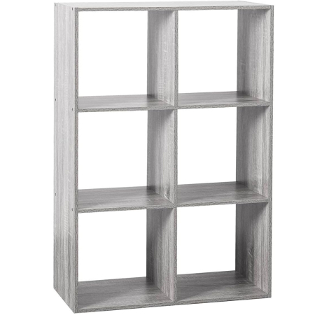 Rafturi si bliblioteci - Etajera 5Five Mix n&apos;Modul cu 6 compartimente, PAL, 68x32x101 cm, gri