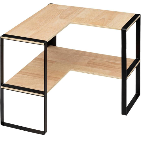 Casă - Etajera colt Blackwood cu 2 niveluri, 40x40x35 cm, bej