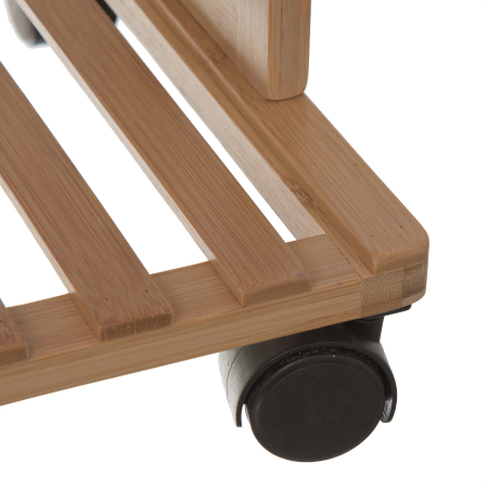 Etajera cu 4 rafturi 5Five Natureo pe roti, MDF si bambus, 40x30x88 cm, alb [2]