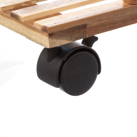 Etajera cu 4 rafturi 5Five Natureo pe roti, MDF si bambus, 40x30x88 cm, negru [3]