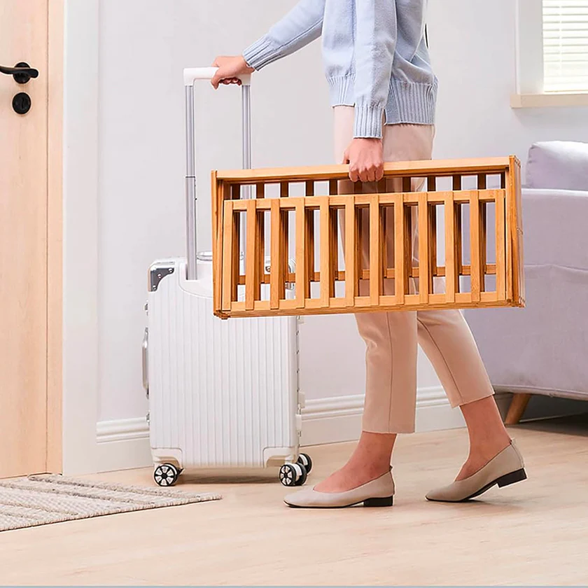 Etajera pantofi pliabila din bambus, pentru 9 perechi, 70x29x53 cm, natur [6]