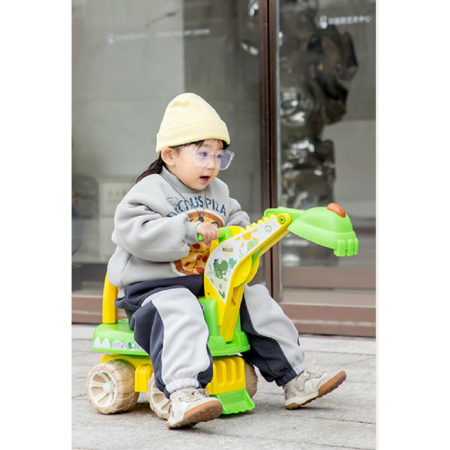 Excavator pentru Copii, , 1-3 Ani, Greutate Portanta 30 kg, Muzica si Lumini, Rotatie 360 Grade, 45 x 31 x 35 cm, 4 Roti, Verde [5]