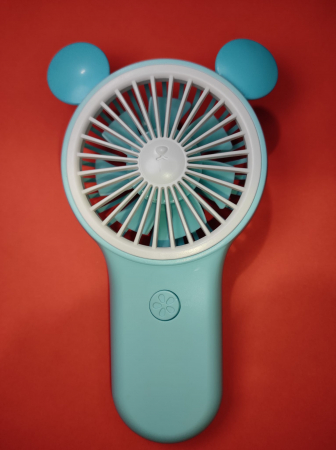 Ventilator de Mana Foarte Puternic cu Acumulator Intern si Incarcare la USB, cu Lumini LED, Premium, Albastru [4]