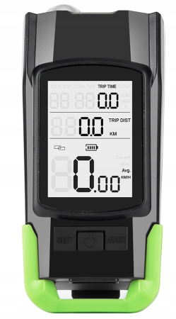 Far bicicleta 3 in 1, 2x LED 5 Wati, claxon, vitezometru, distanta, acumulator 4000mAh, USB, rezistent la apa [8]