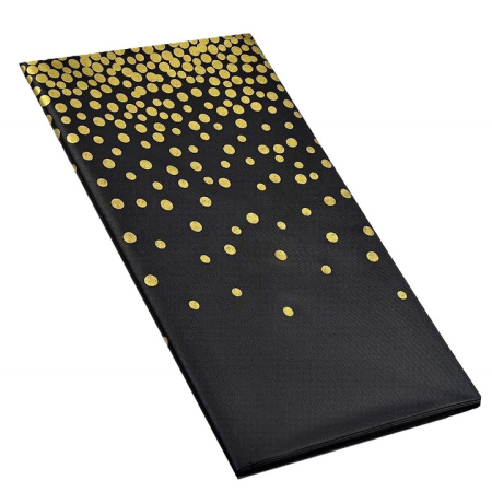Fata de masa de unica folosinta pentru petreceri, 137x272cm, negru auriu [3]