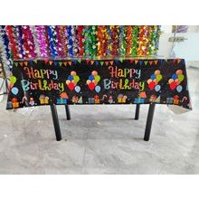 Fata de Masa, , din Folie, Imprimeu Happy Birthday cu Baloane, 137 x 183 cm, Negru [3]