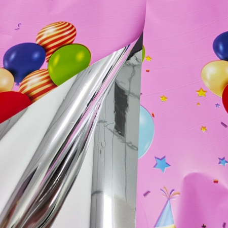 Fata de Masa, , din Folie, Imprimeu Happy Birthday cu Baloane, 137 x 274 cm, Roz [1]