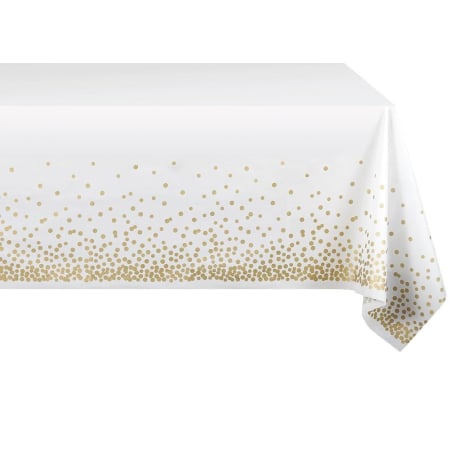 ✨TOATE PRODUSELE✨ - Fata de Masa, , din PEVA, Imprimeu Buline, 137 x 274 cm, Impermeabila, Fara Pete, Curatare Rapida, Crem