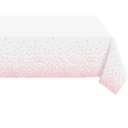 ✨TOATE PRODUSELE✨ - Fata de Masa, , din PEVA, Imprimeu Buline, 137 x 274 cm, Impermeabila, Fara Pete, Curatare Rapida, Roz Gold