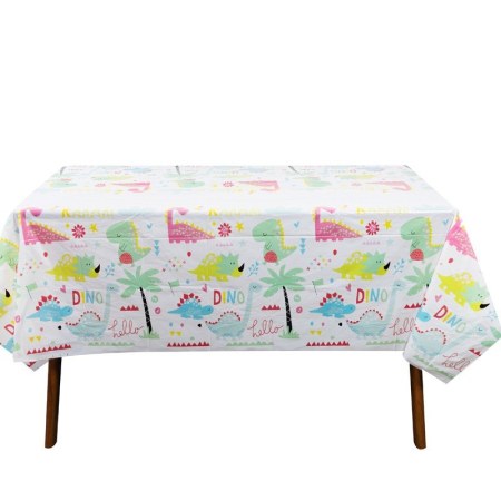 ✨TOATE PRODUSELE✨ - Fata de Masa Dreptunghiulara, , Colectia Dino Park, 180 x 108 cm, din PE, Anti-pete, Impermeabila, Multicolor