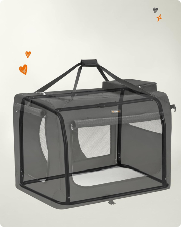 FEANDREA Geanta transport animale de companie, pliabila, din material textil, marime XXL, 102x69x69cm, negru [3]