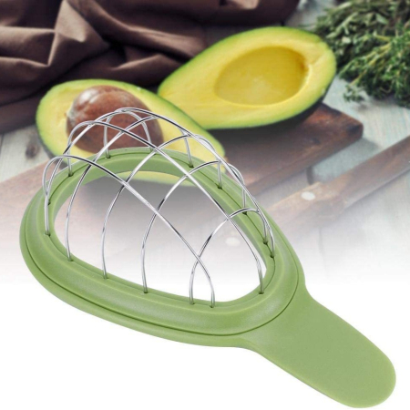 Feliator de Avocado, , pentru Taierea in Cubulete, Multifunctional, pentru Bucatarie, Otel Inoxidabil, ABS, 16x8x5 cm, Verde [2]