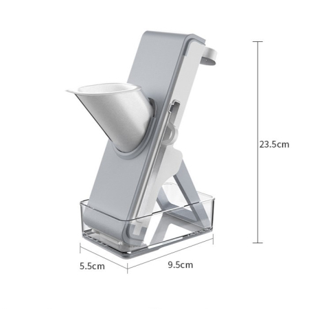 Feliator de Legume Multifunctional, , Taieturi Diferite, Razatoare pentru Bucatarie, Taietor de Cartofi, Presa Manuala, Pliabila, Extensibila, PP PET, 23.5x9.5x5.5 cm, Alb [10]