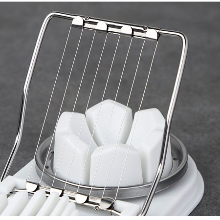 Feliator multifunctional pentru oua, mozzarela, fructe, 2 forme de feliere, agatatoare, 20 cm, Alb [3]