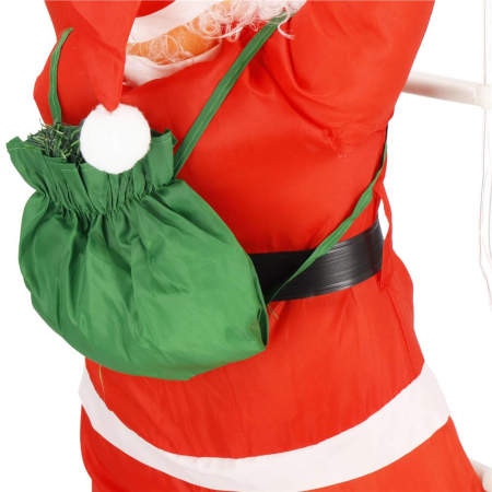 Figurina Craciun, Mos Craciun pe scara, cu iluminare LED, alimentare USB, pentru interior [14]
