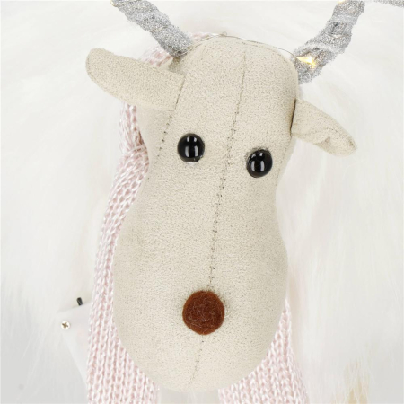 Figurina Craciun, Ren alb cu fular, inaltime 48cm [16]