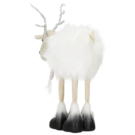 Figurina Craciun, Ren alb cu fular, inaltime 48cm [10]