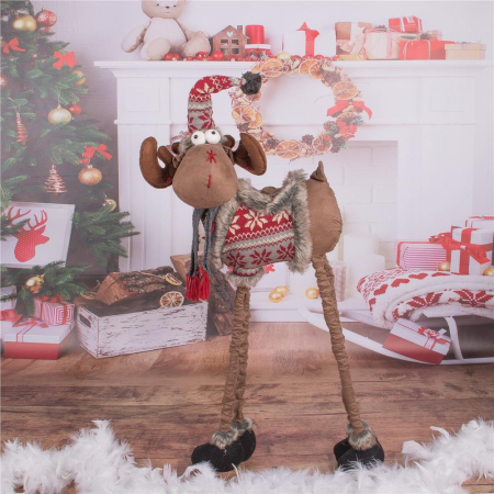 Figurina Craciun, Ren, picioare telescopice, inaltime extensibila 84-124cm [6]