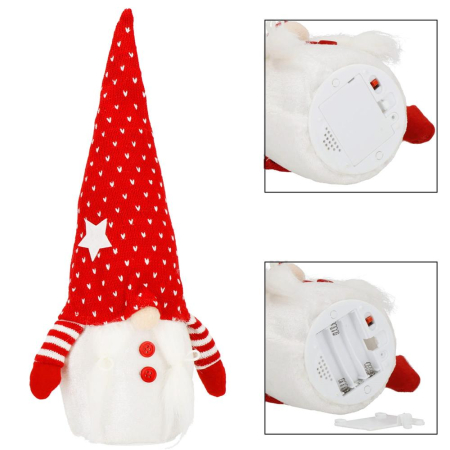 Figurina Craciun, Spiridus, cu iluminare LED, 33cm [3]