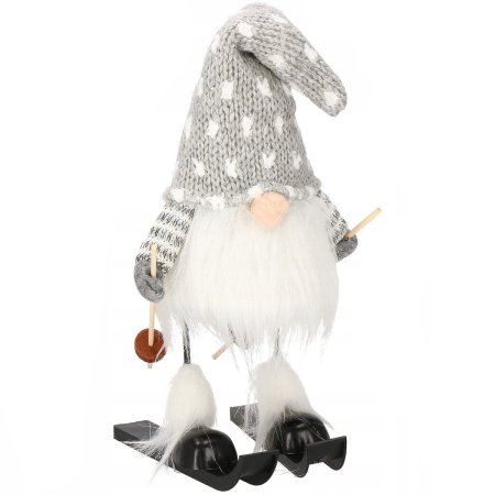 Disponibil livrare locker S - Figurina Craciun, Spiridus pe schiuri, inaltime 33cm