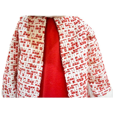 Figurina Decorativa, Pentru Craciun, , Ren, Picioare Telescopice, Inaltime Reglabila 42 - 80 cm, cu Haina, Alb/Rosu [7]