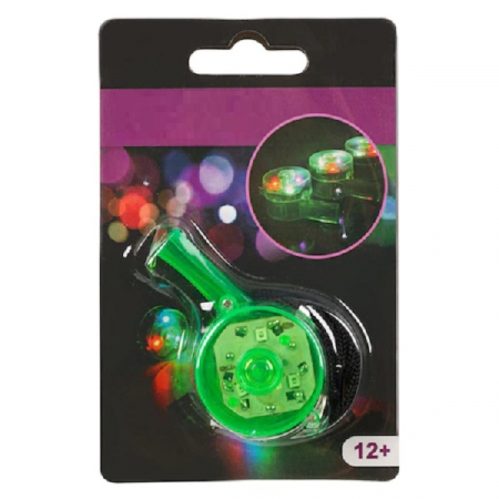 Fluier Puternic cu Lumina LED si Snur pentru Sport si Arbitrii de Fotbal, Handbal, Basket, Premium, Verde [1]