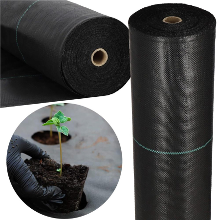 Folie agrotextil, mulcire, antiburuieni, filtru UV, 100 x 0.8metri, 70g/m2, negru [17]