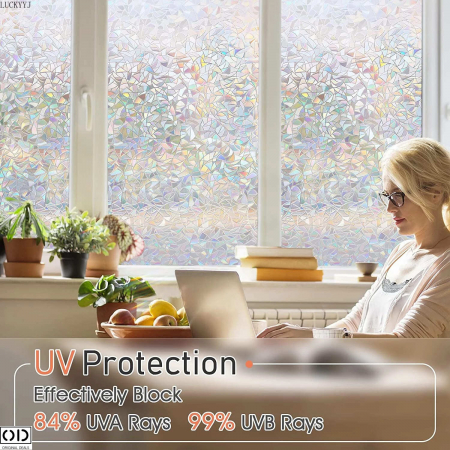 Folie Autoadeziva pentru Protectie Solara si Intimitate pentru Geam si Fereastra, 60 x 200 cm, Lalea 3D [17]