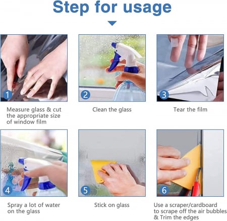 Tutorial aplicare folie de protectie geam Autocolant Geamuri si Ferestre Balcon Protectie Geam Securizat Folie de Protectie pentru Ferestra Geam Cabina de Dus Baie Folie Geam Protectie Intimitate [16]