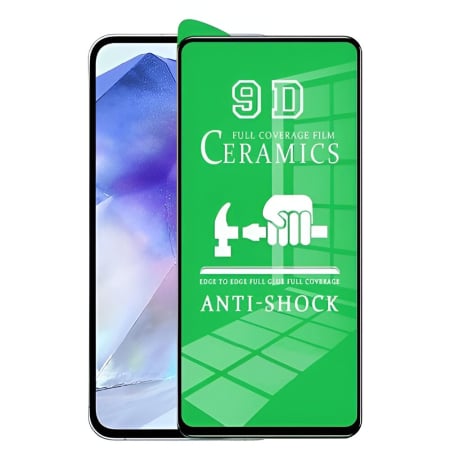 ✨TOATE PRODUSELE✨ - Folie de Protectie Ceramica, , Compatibila cu Samsung Galaxy A35 4G, A35 5G, Ceramics 9D, Antisoc, Margini Negre, Transparent