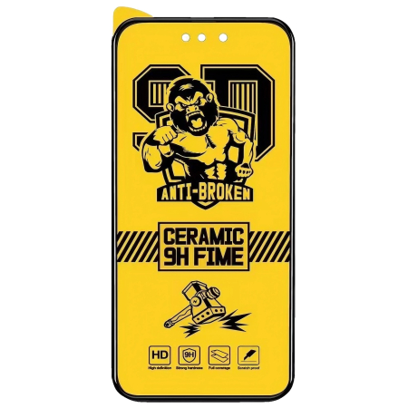 Folie Ceramic Glass - Folie de protectie Ceramica ®, Transparenta HD, 9H, pentru Apple iPhone 14 Pro margini negre