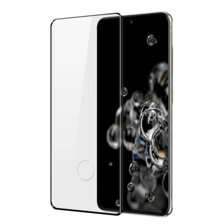 Folie Sticla Securizata Full Glue - Folie de protectie Full Glue Sticla securizata Curbata pentru Samsung Galaxy S20 Plus Negru