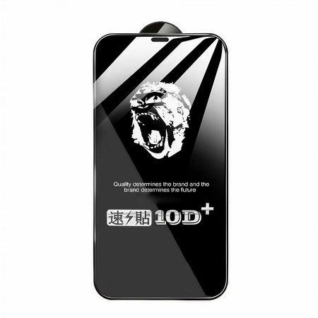 ✨TOATE PRODUSELE✨ - Folie de Protectie, , pentru Apple iPhone 15 Pro, Tempered Glass 10D, Full Cover, Margini Negre, Transparent