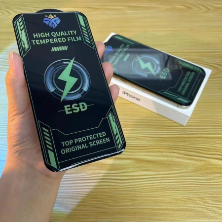 Folie de Protectie, , pentru Apple iPhone 15, Tempered Glass ESD, Electroplate, Regenerabila, Full Cover, Margini Negre, Transparent [1]
