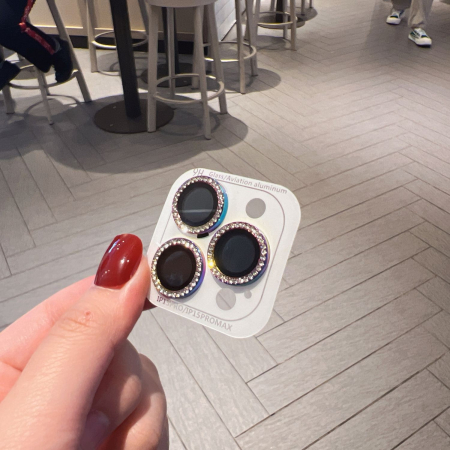 Folie de Protectie pentru Camera, , pentru iPhone 15 Plus, Tempered Glass cu Pietricele, HD, Multicolor [1]