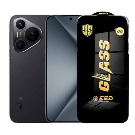 ✨TOATE PRODUSELE✨ - Folie de Protectie pentru Huawei Pura 70, , Sticla Securizata ESD, Margini Negre, Rezistenta la Zgirieturi, Antistatica, 0.35 mm, Transparenta