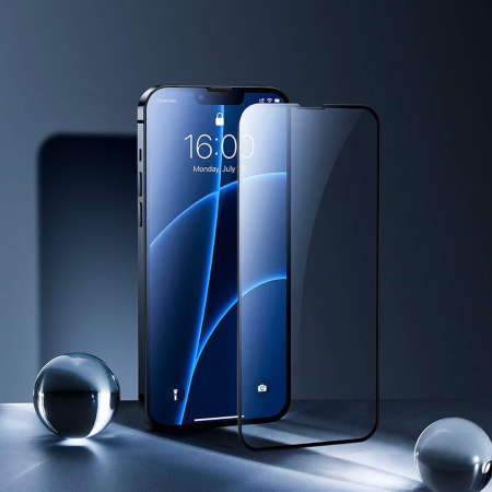 Folie de Protectie, , pentru iPhone 15 Plus, Tempered Glass 6D, Full Cover, Margini Negre, Transparent [2]