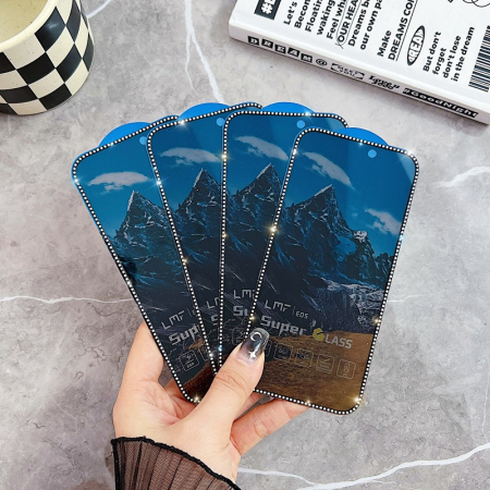 Folie de Protectie, , pentru iPhone 15 Pro Max, Privacy Tempered Glass cu Pietricele, ESD, HD, Transparent [5]