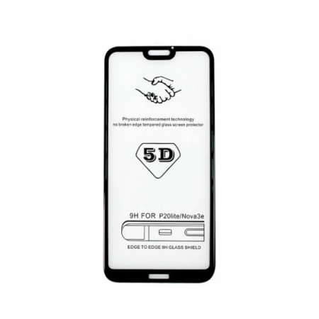 Folie de Protectie, , pentru iPhone 15, Tempered Glass 5D, Full Cover, Margini Negre, Transparent [2]