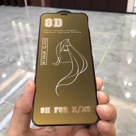 Folie de Protectie, , pentru iPhone 15, Tempered Glass Mirror 8D, Efect Oglinda, HD, Auriu [2]