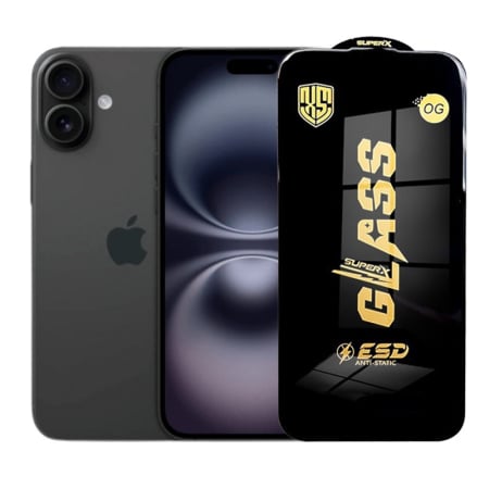 ✨TOATE PRODUSELE✨ - Folie de Protectie pentru iPhone 16 Plus, , Sticla Securizata ESD, Margini Negre, Rezistenta la Zgirieturi, Antistatica, 0.35 mm, Transparenta