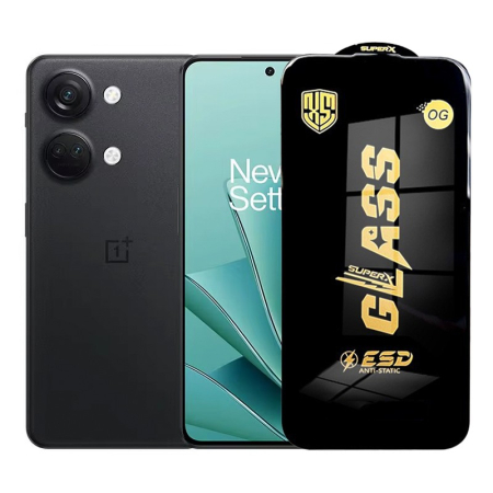 ✨TOATE PRODUSELE✨ - Folie de Protectie pentru OnePlus Ace 2V, , Sticla Securizata ESD, Margini Negre, Rezistenta la Zgirieturi, Antistatica, 0.35 mm, Transparenta