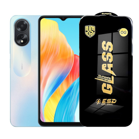 ✨TOATE PRODUSELE✨ - Folie de Protectie pentru Oppo A18, , Sticla Securizata ESD, Margini Negre, Rezistenta la Zgirieturi, Antistatica, 0.35 mm, Transparenta