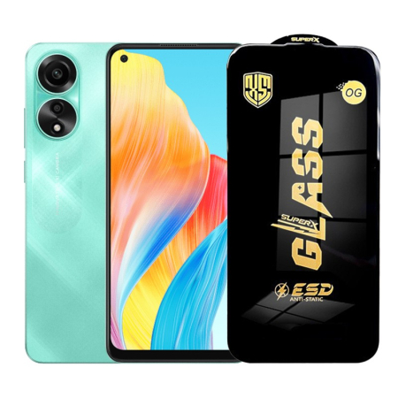 ✨TOATE PRODUSELE✨ - Folie de Protectie pentru Oppo A78, , Sticla Securizata ESD, Margini Negre, Rezistenta la Zgirieturi, Antistatica, 0.35 mm, Transparenta