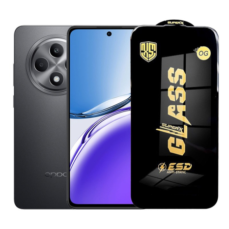 ✨TOATE PRODUSELE✨ - Folie de Protectie pentru Oppo Reno12F, , Sticla Securizata ESD, Margini Negre, Rezistenta la Zgirieturi, Antistatica, 0.35 mm, Transparenta