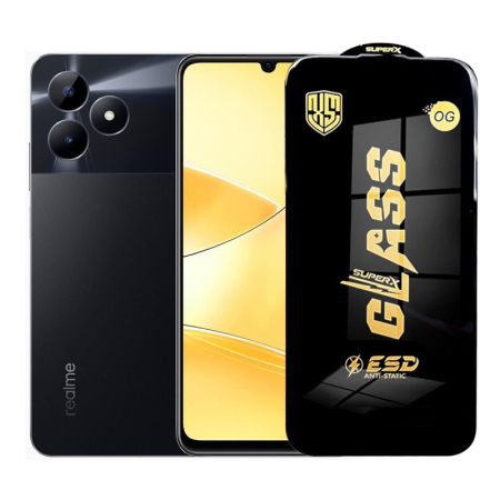 ✨TOATE PRODUSELE✨ - Folie de Protectie pentru Realme C51, , Sticla Securizata ESD, Margini Negre, Rezistenta la Zgirieturi, Antistatica, 0.35 mm, Transparenta